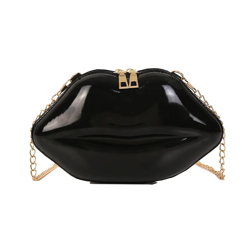 Super Mini Bags for Women 2023 New Fashion All-match Women&#39;s Shoulder Bag PU Solid Color Zipper Crossbody Patent Leather Lip Chain Bag