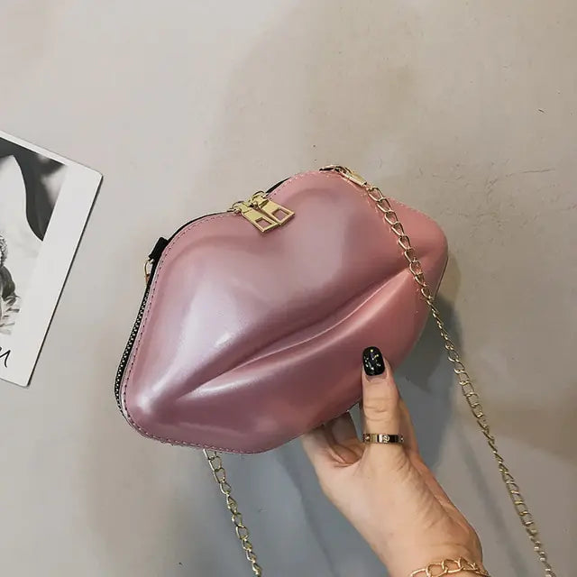 Super Mini Bags for Women 2023 New Fashion All-match Women&#39;s Shoulder Bag PU Solid Color Zipper Crossbody Patent Leather Lip Chain Bag