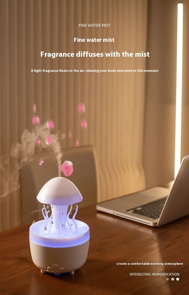 Super Rotating Water Drop Aroma Diffuser Household Colorful Night Lamp